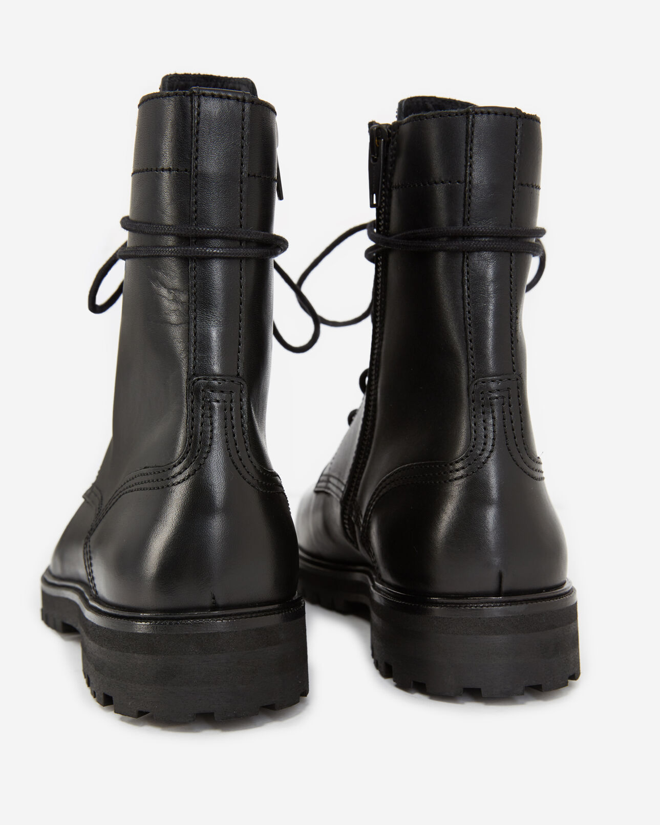 The Kooples HERREN BLACK boots schwarz lederdetail schnürung seitlich