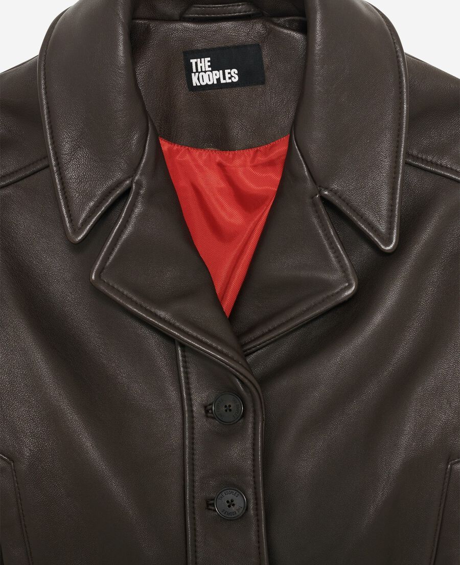 The Kooples WOMEN BROWN brown leather jacket