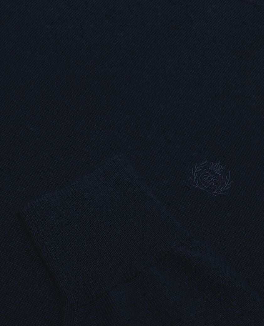 The Kooples HOMME NAVY pull col roul&eacute; en laine m&eacute;rinos marine