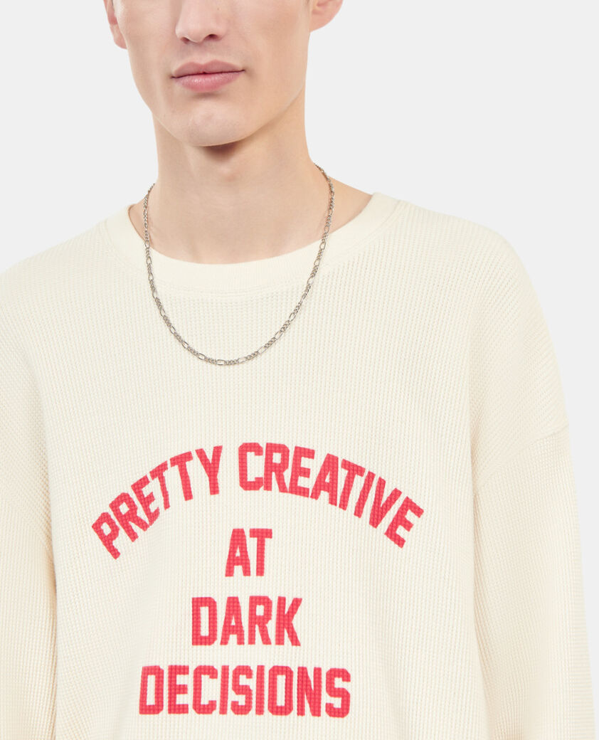 The Kooples MEN ECRU pretty creative serigraphy ecru sweatshirt