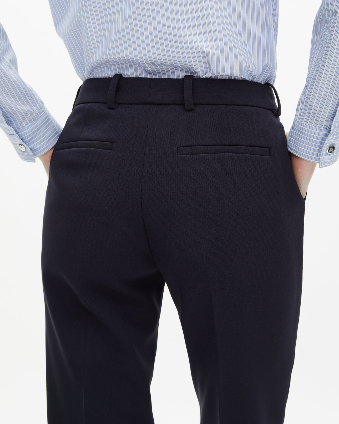 The Kooples F DARK NAVY navy blue crepe tailored pants