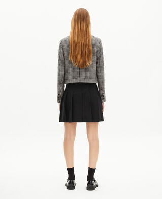 The Kooples DAMEN NAVY kurzer rock aus schwarzem strick