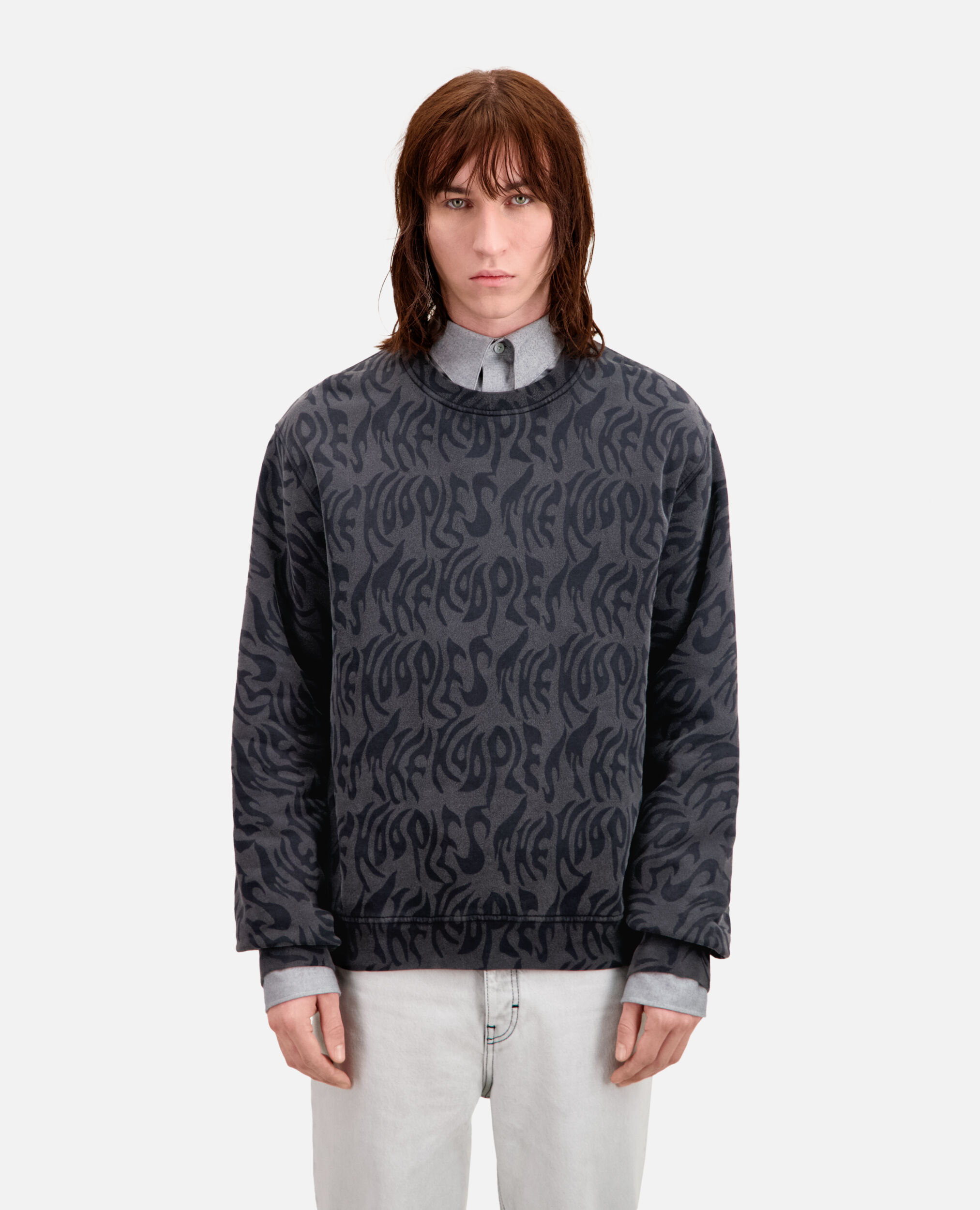 Herren Sweatshirt mit Print, BLACK WASHED, hi-res image number null