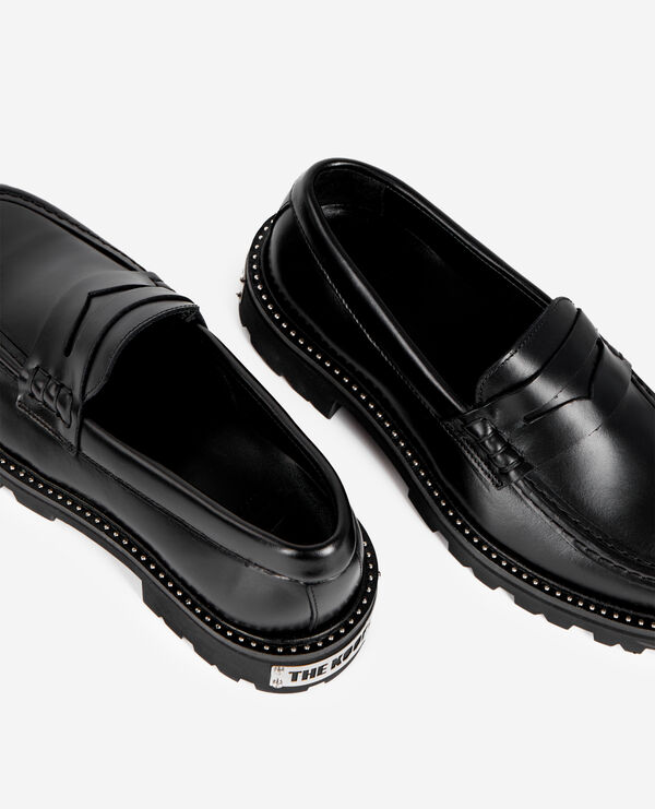The Kooples WOMEN BLACK black leather loafers