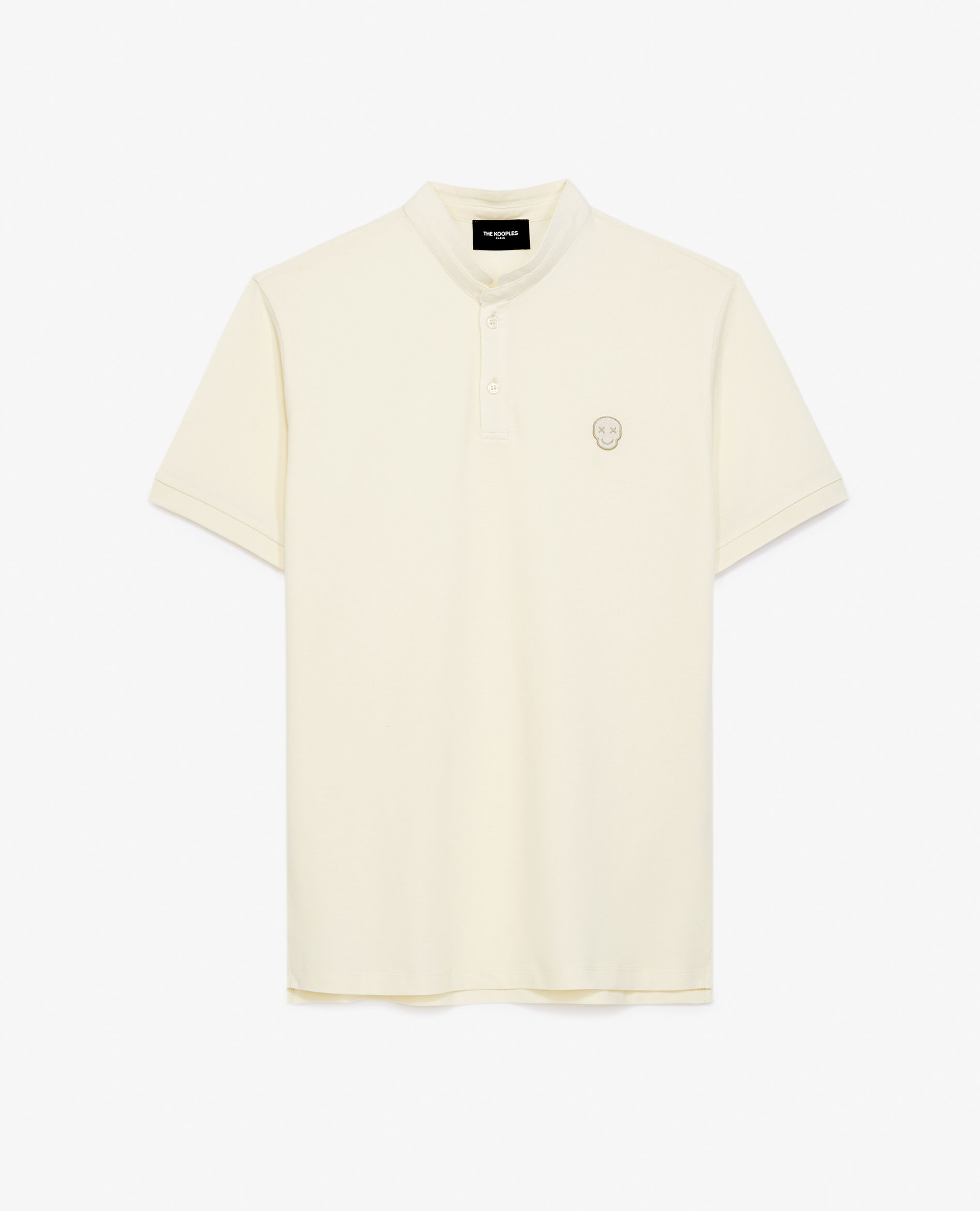 Cream officer-collar polo with breast badge, CREAM, hi-res image number null