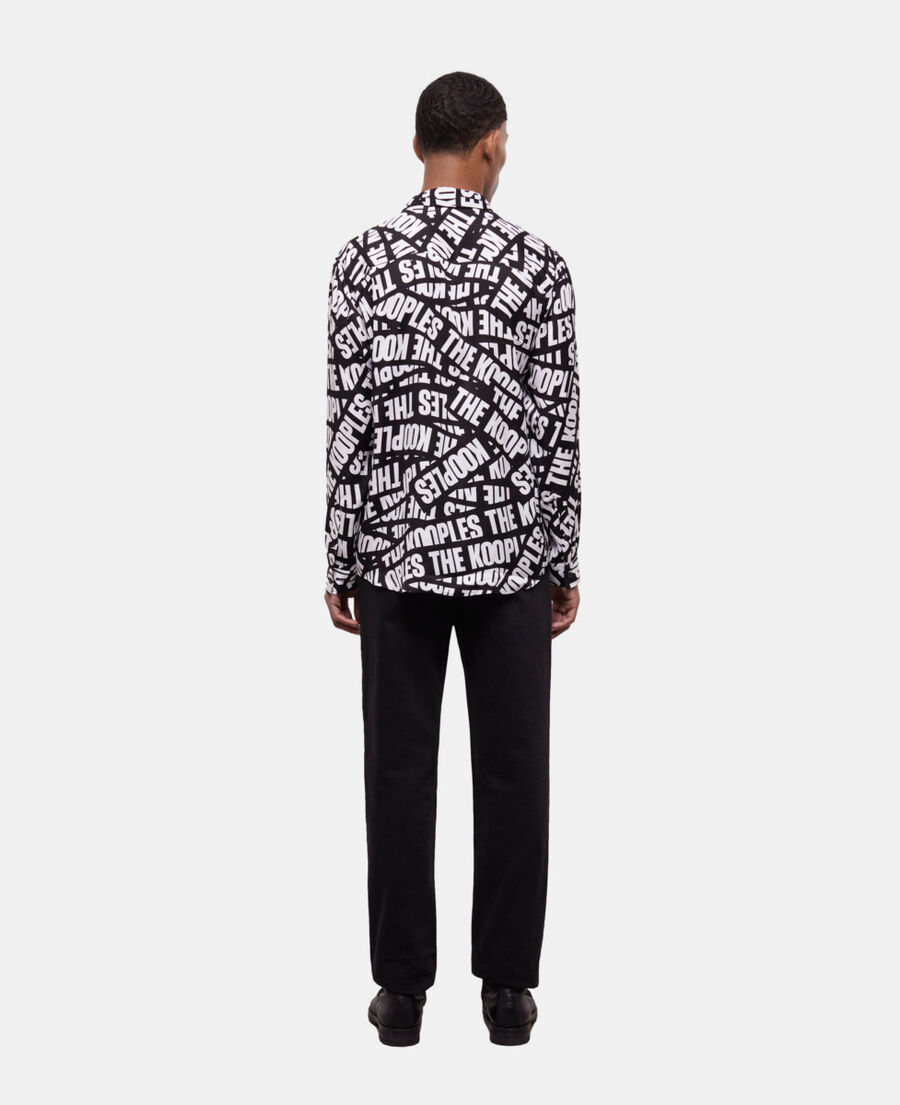 The Kooples H BLACK WHITE casual shirt with tape logo