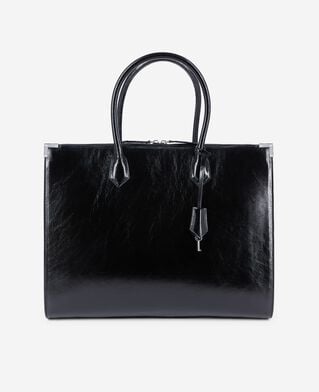 The Kooples FEMME BLACK sac cabas ming xl en cuir noir