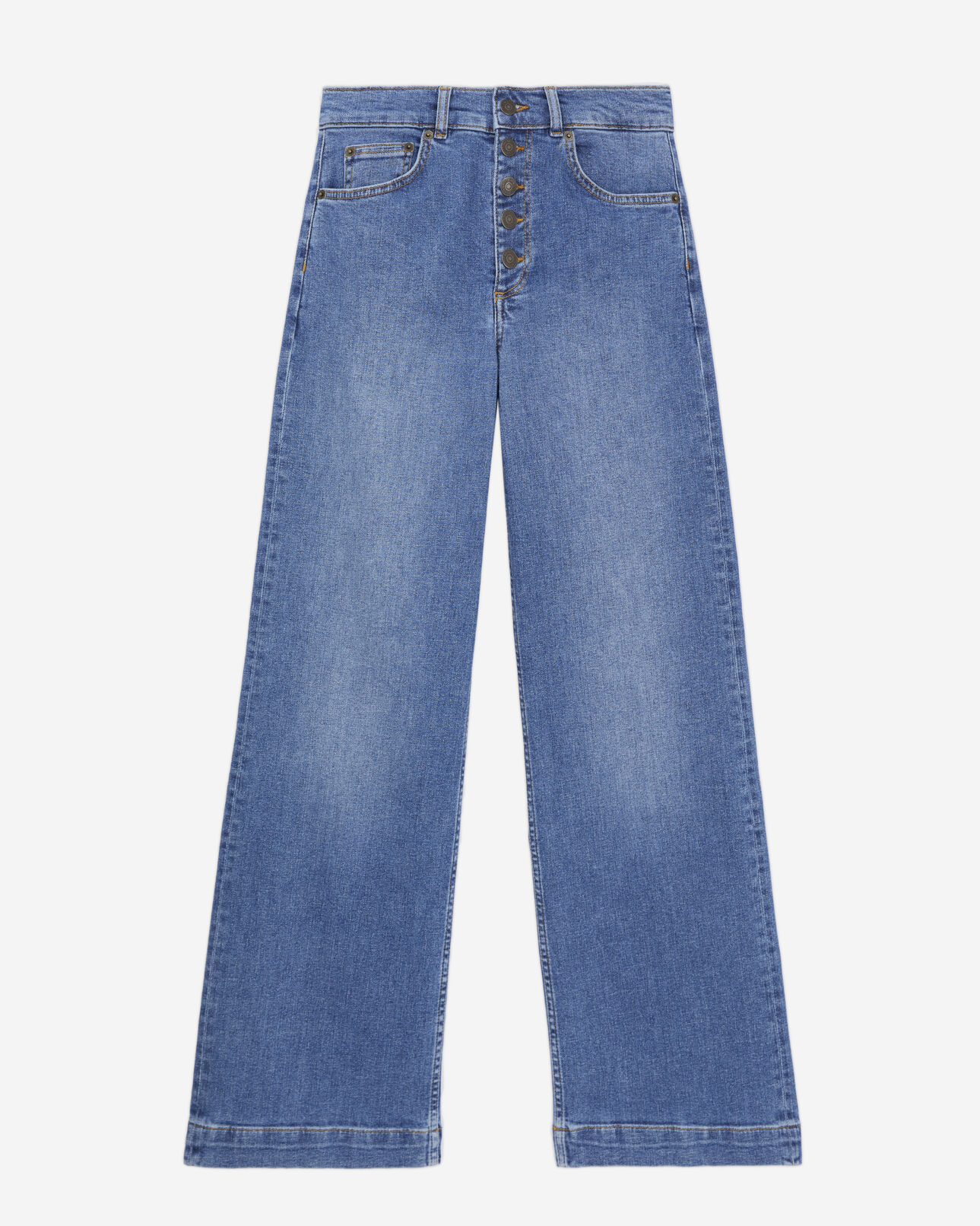 The Kooples FEMME BLUE DENIM jean large bleu