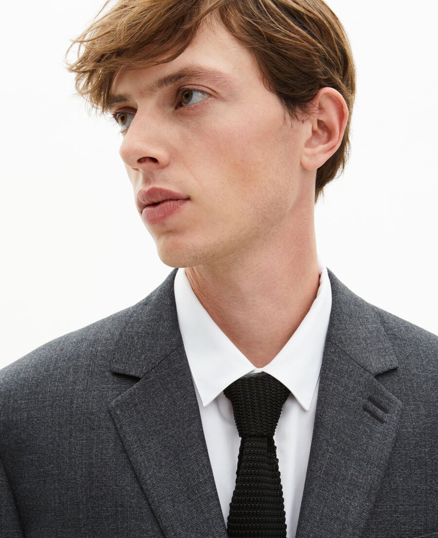 The Kooples HOMME BLACK cravate en tricot de soie noire