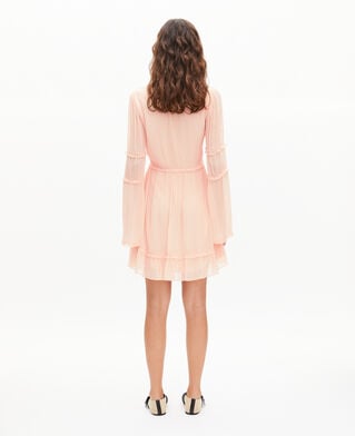 The Kooples F NUDE POUDRE short ruffled peach dress
