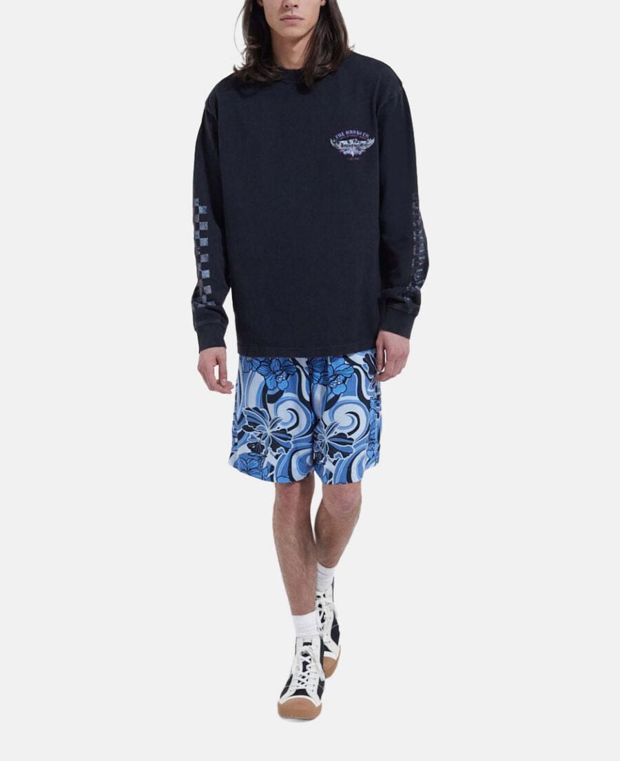 The Kooples HOMME BLUE short bleu imprimé psychédélique fluide