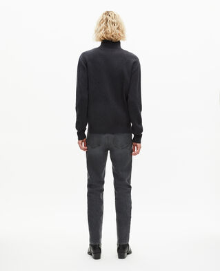 The Kooples HOMME DARK GREY MELANGE cardigan en laine double face à zip gris