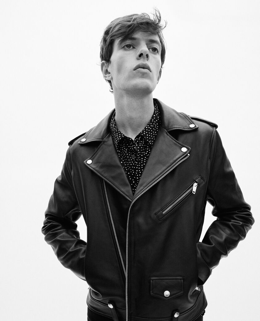 The Kooples HOMME BLACK WHITE chemise imprimé micro pois blanche et noire