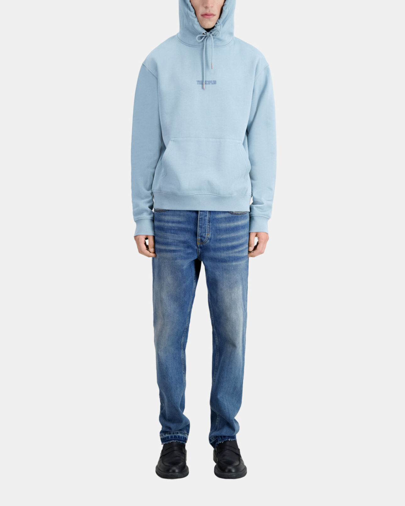 The Kooples HOMME BLUE GREY sweatshirt homme à capuche bleu avec logo