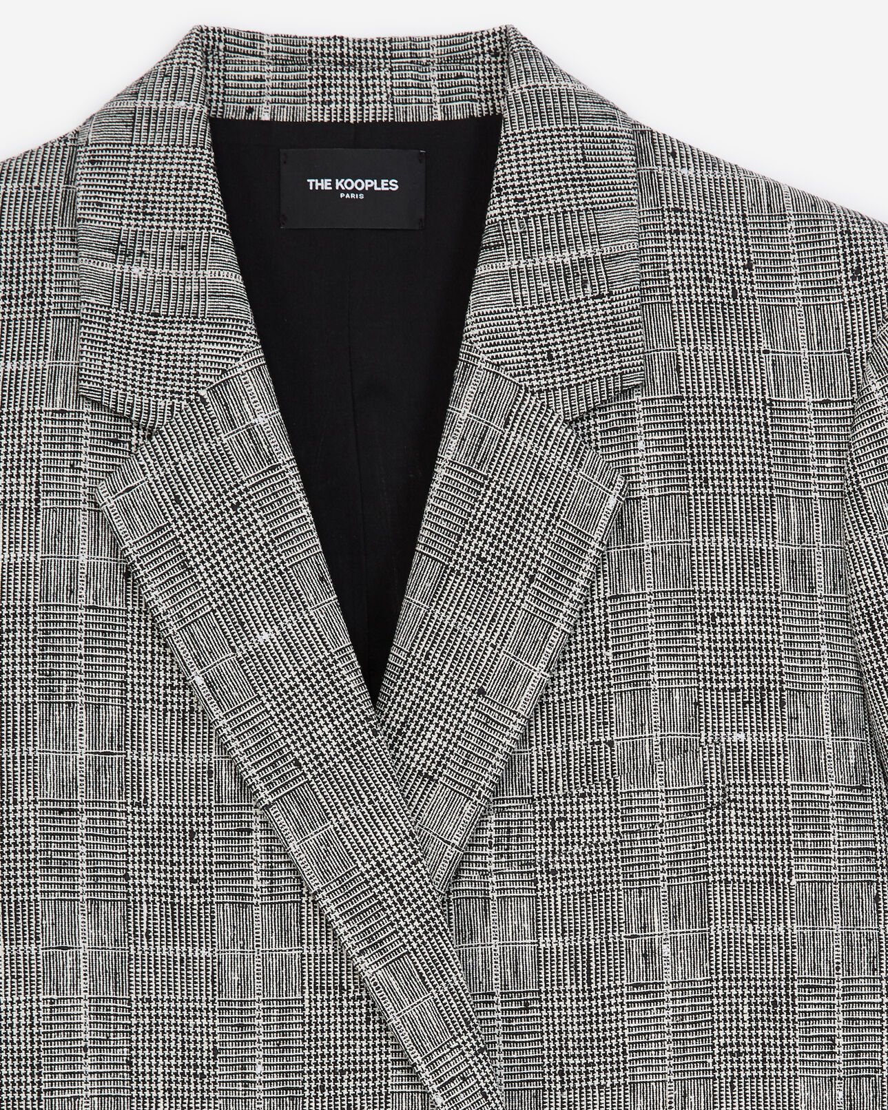 The Kooples WOMEN BLACK WHITE flowing gray prince-of-wales jacket