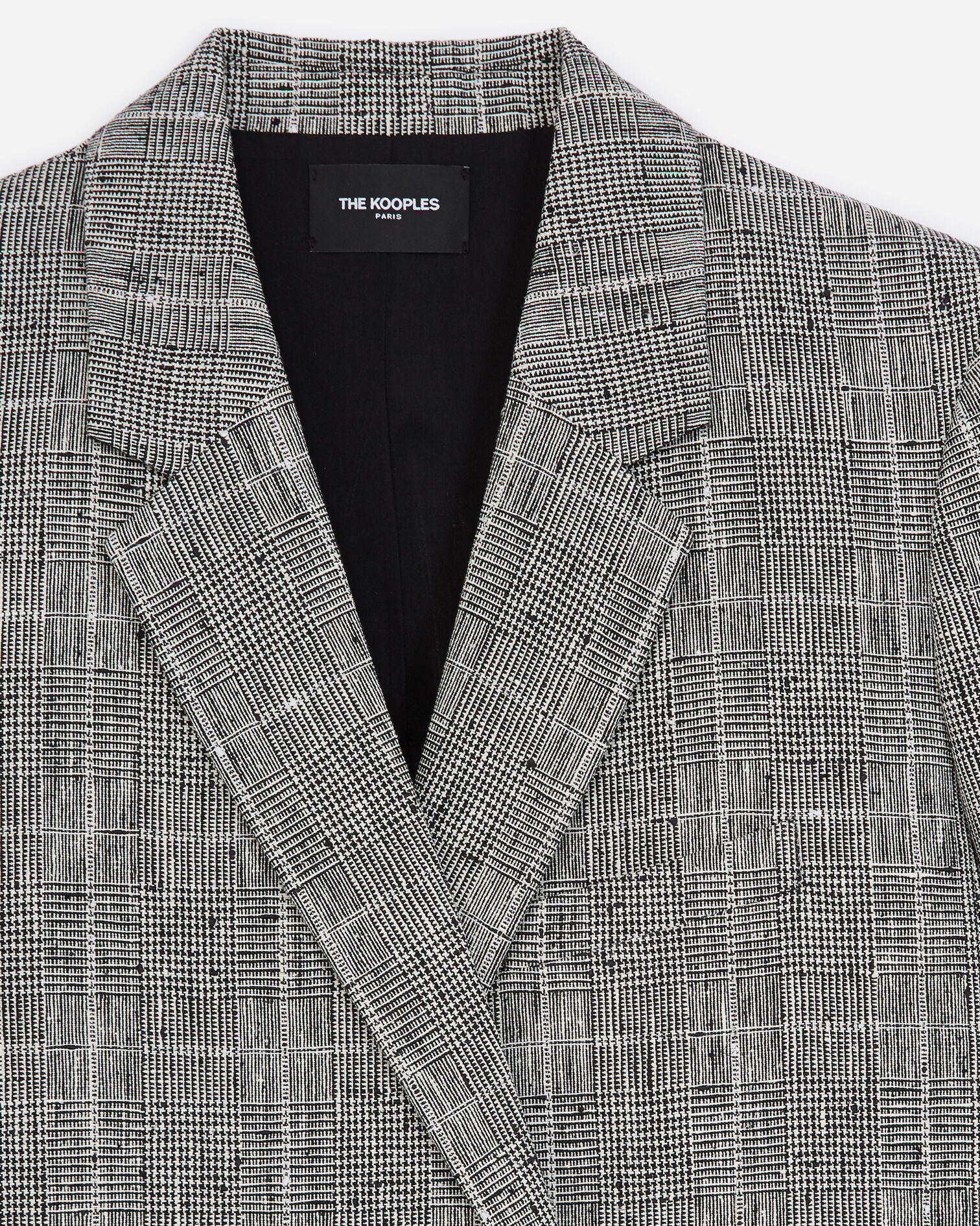 Flowing gray Prince-of-Wales jacket, BLACK WHITE, hi-res image number null