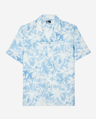 The Kooples H WHITE / BLUE short-sleeved printed shirt