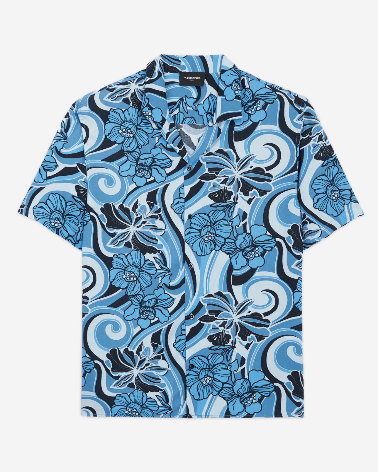 The Kooples HOMME BLUE chemise imprimée homme fluide col cubain