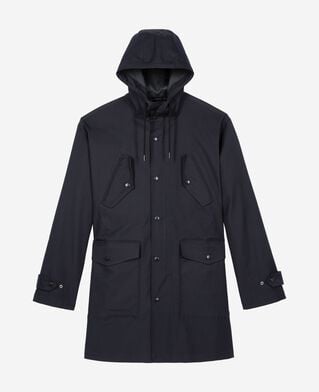 The Kooples HERREN NAVY parka mit wasserabweisender behandlung mit kapuze in marine