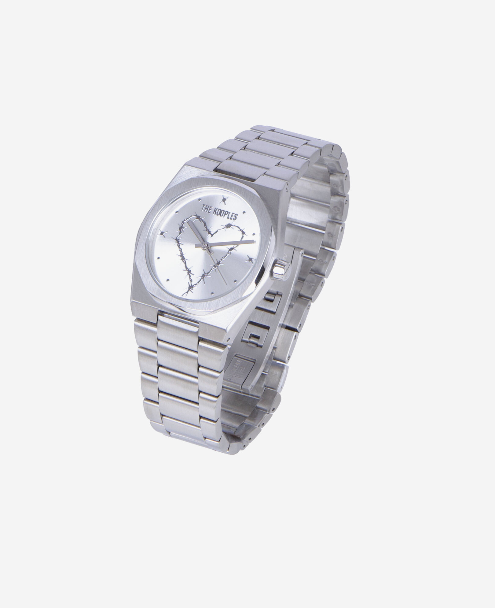 The Kooples MIXED SILVER heart wire watch