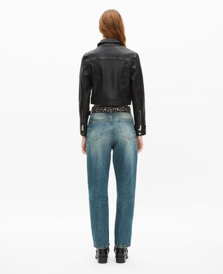 The Kooples DAMEN BLACK kurze schwarze lederjacke