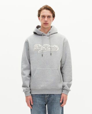 The Kooples H GREY MELANGE hooded sweatshirt with grey patch