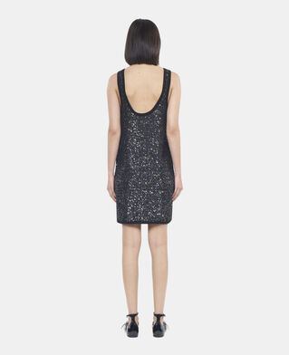 The Kooples WOMEN BLACK black sequin knit short dress