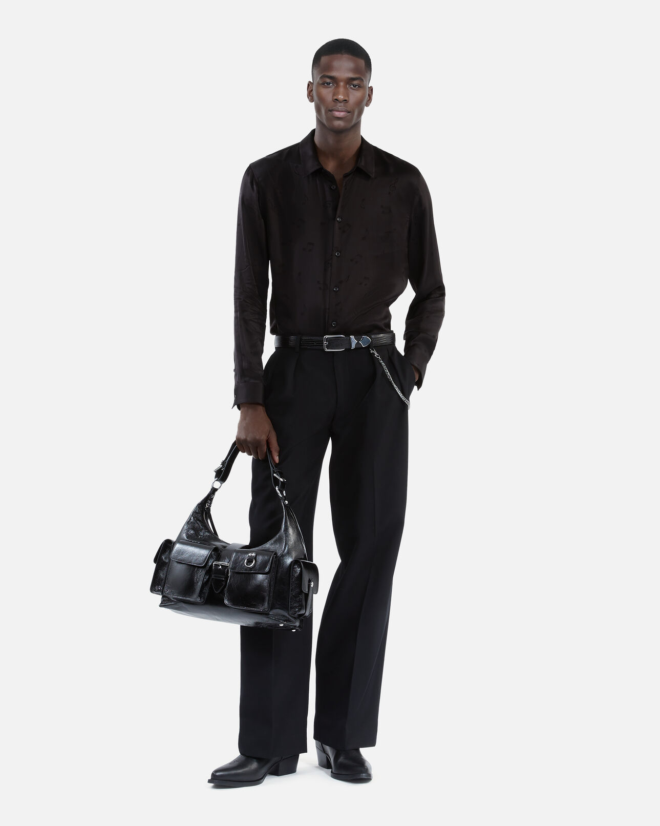 The Kooples HOMME BLACK chemise jacquard musique noire