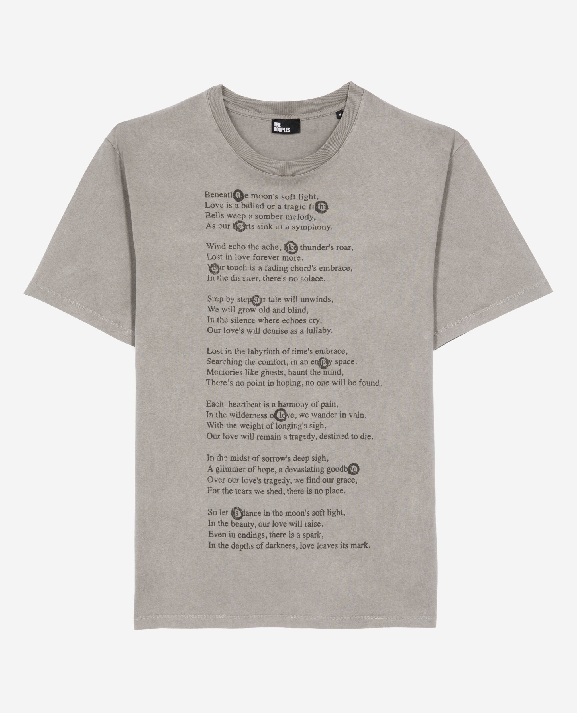 T-shirt with grey screen print, GREY MELANGE, hi-res image number null