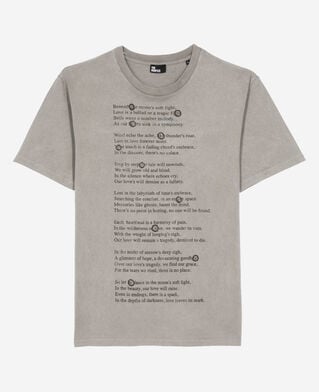 The Kooples MEN GREY MELANGE t-shirt with grey screen print