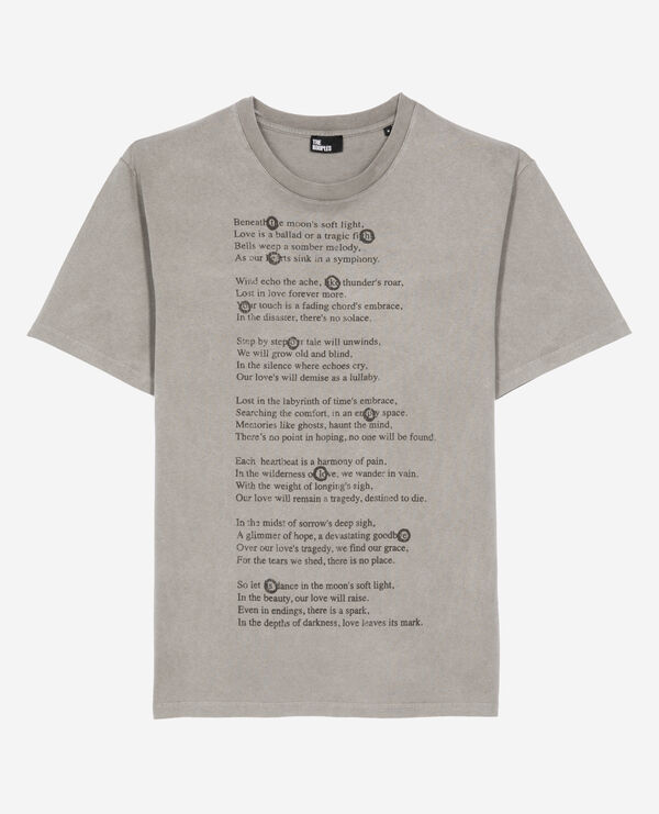 The Kooples HOMME GREY MELANGE t-shirt avec sérigraphie gris