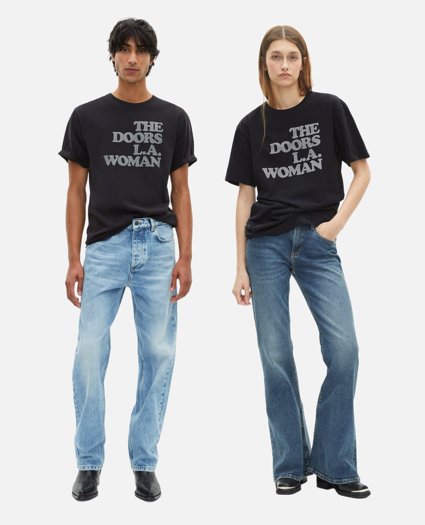 The Kooples UNISEX BLACK WASHED the doors x the kooples gemischtes t-shirt schwarz