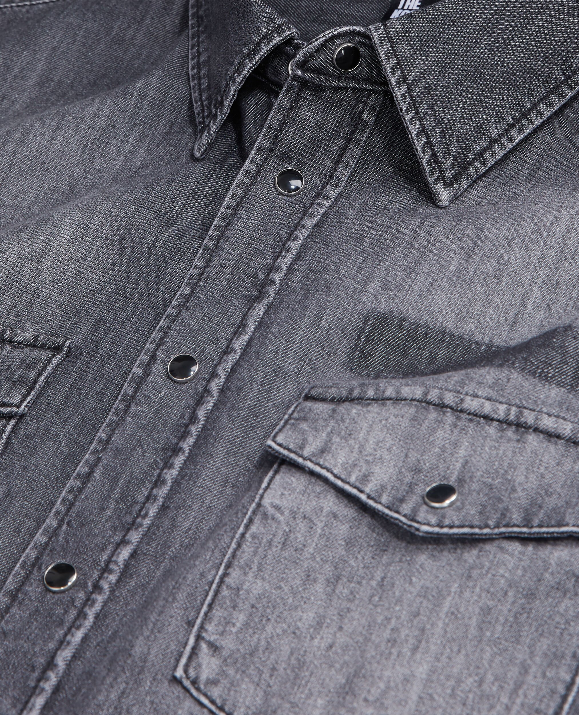 Graues Hemd aus Denim, LIGHT GREY MEL/WHITE, hi-res image number null
