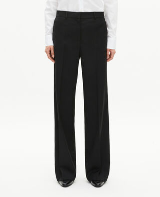 The Kooples DAMEN BLACK weite hose aus wolle in schwarz