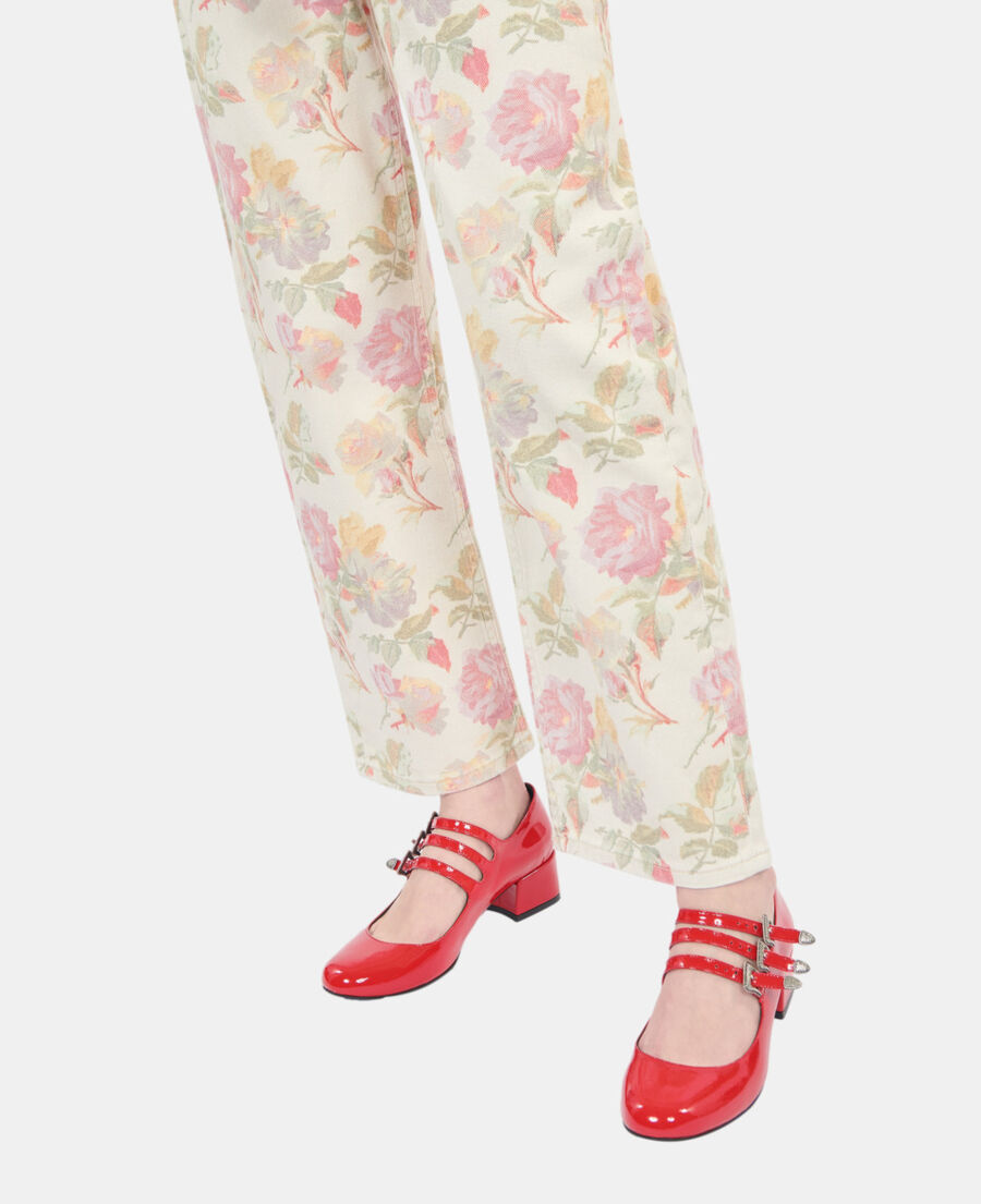 The Kooples DAMEN RED rote babies aus leder mit schlie&szlig;e