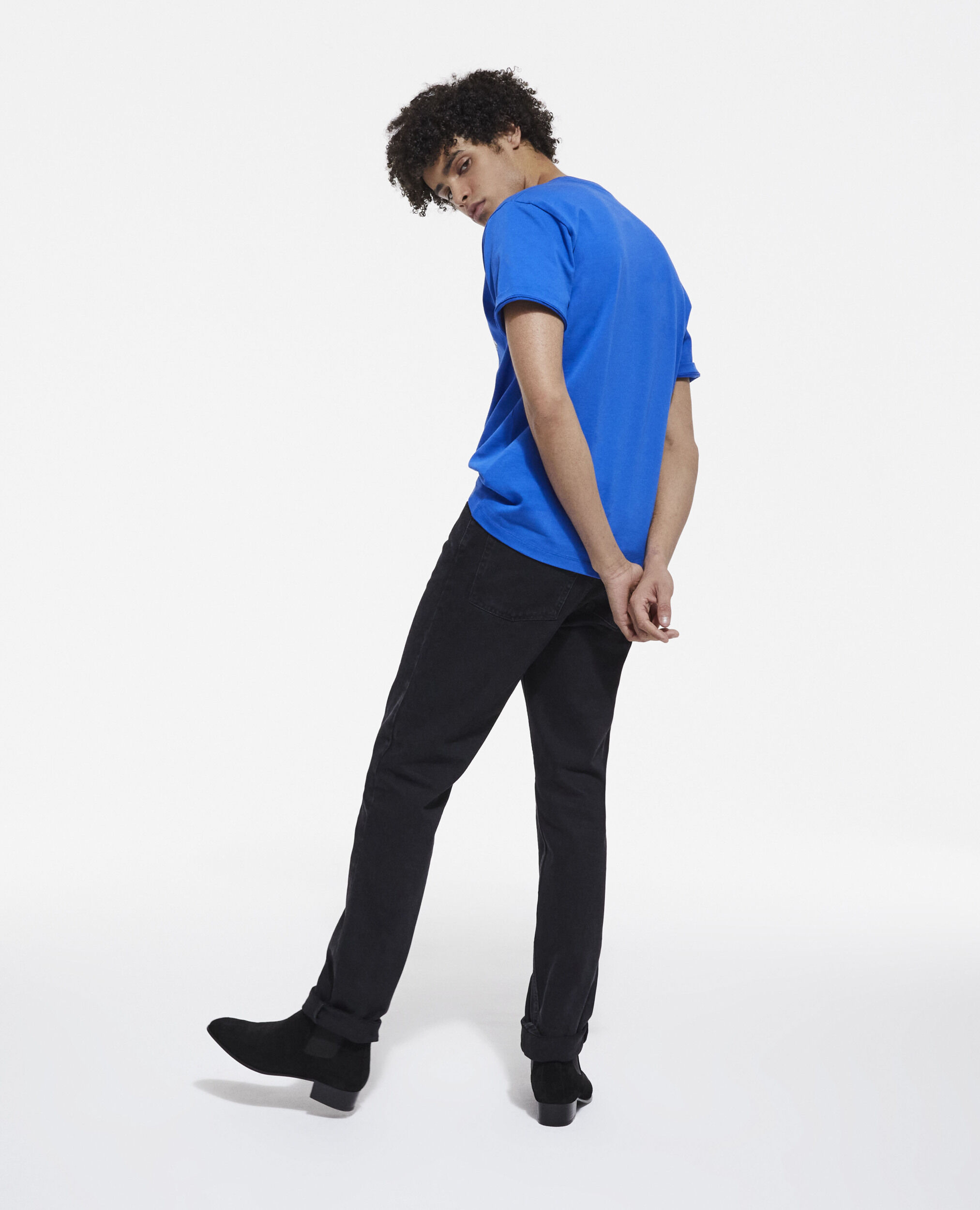 Blue screen print T-shirt, INK BLUE, hi-res image number null