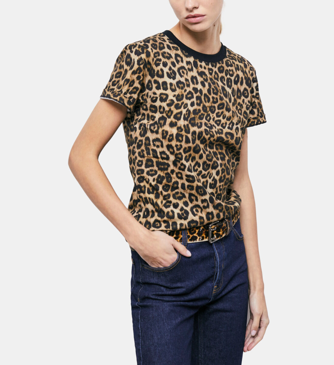 Women s leopard print t shirt The Kooples US