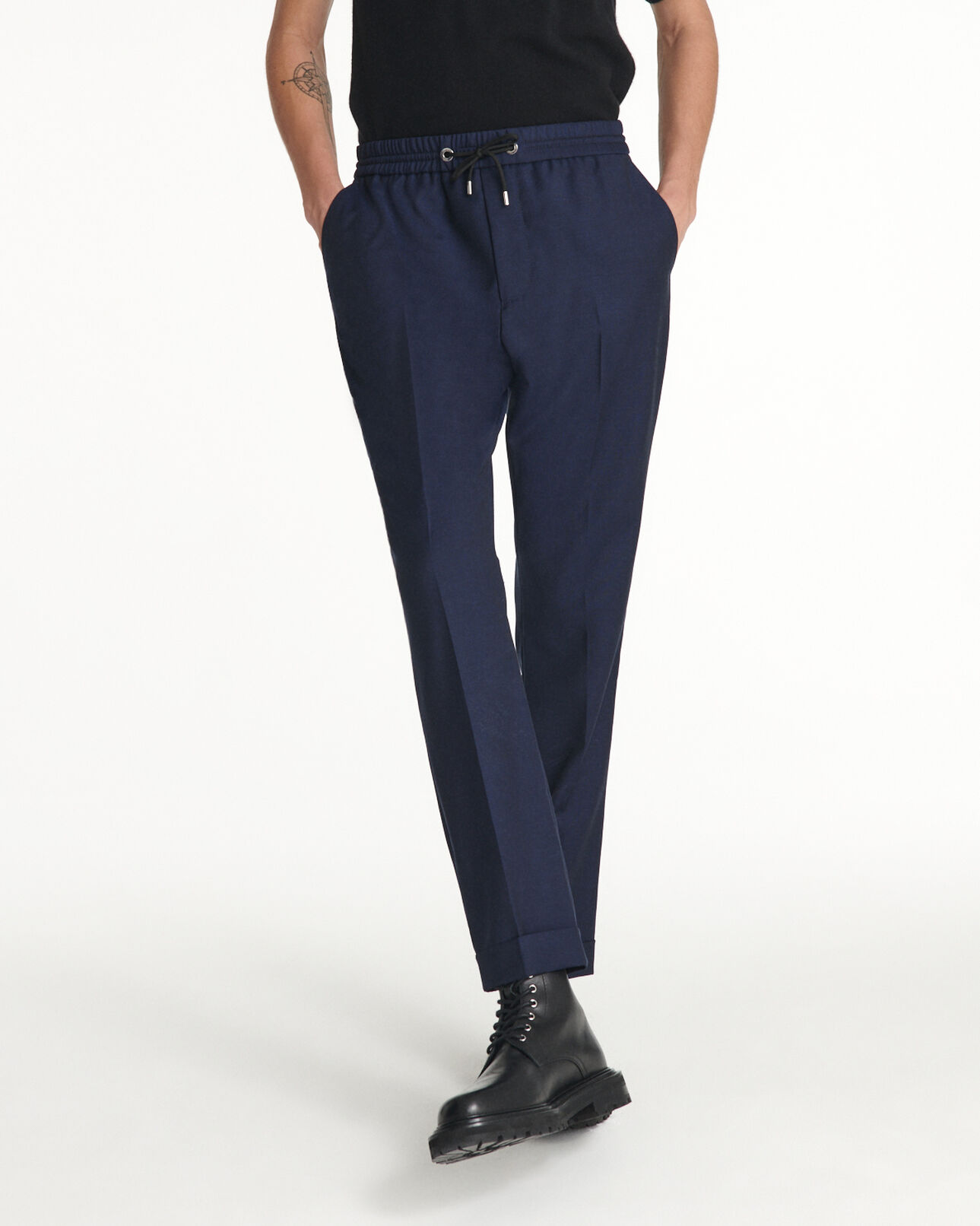 The Kooples MEN NAVY flowing navy blue pants