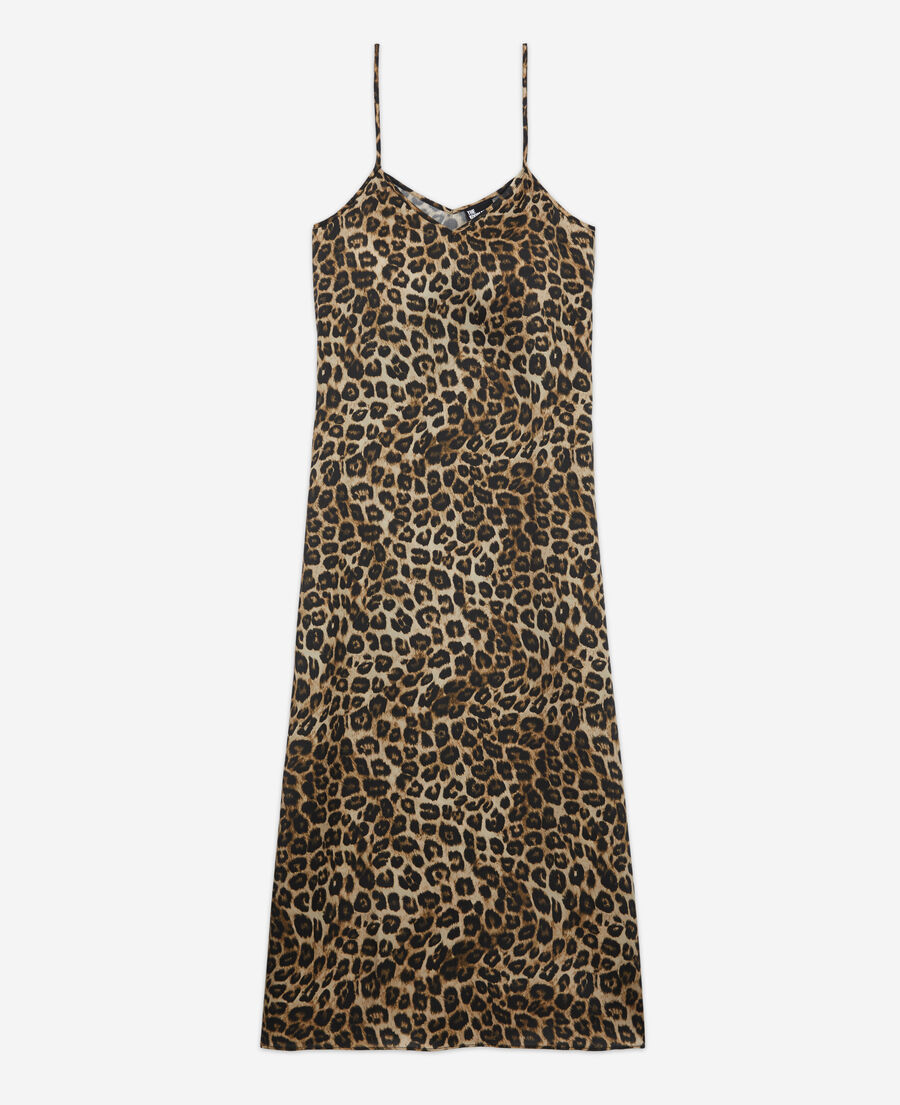 robe longue en soie léopard