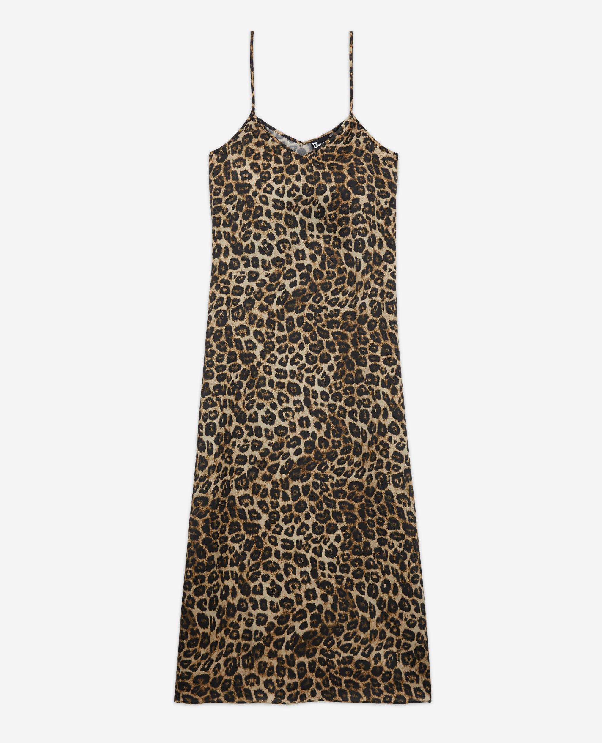 Robe longue en soie léopard, LEOPARD, hi-res image number null