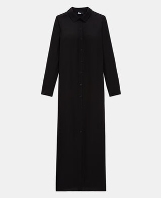 The Kooples WOMEN BLACK long black silk dress