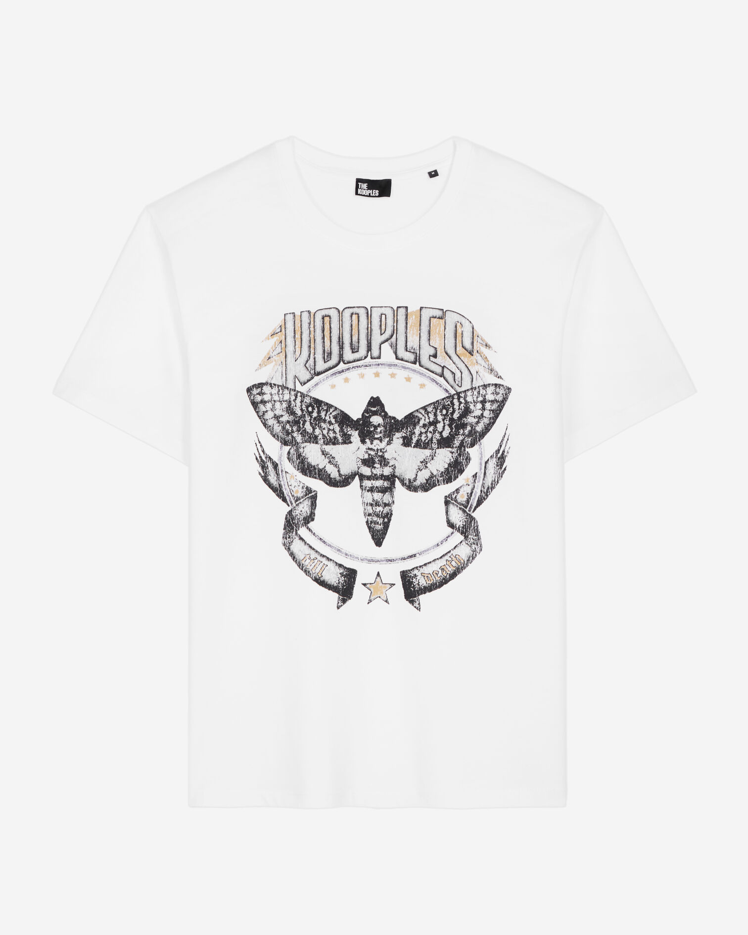 White t-shirt with Skull butterfly serigraphy, WHITE, hi-res image number null