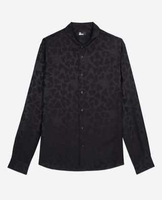 The Kooples H BLACK black jacquard shirt with hearts