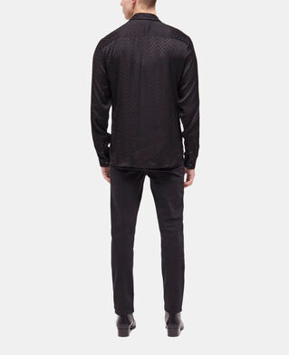 The Kooples HOMME BLACK chemise col classique en jacquard noire