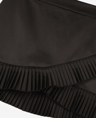 The Kooples WOMEN BLACK black satin wrap-style short skirt