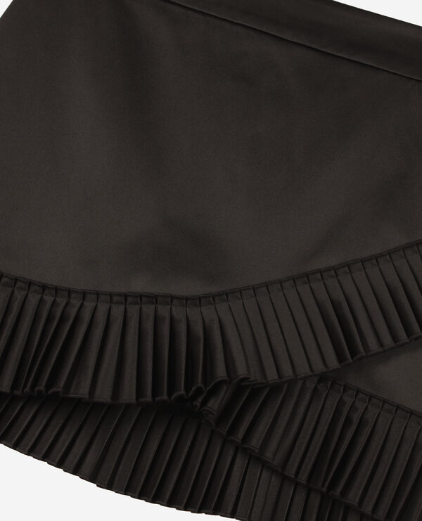 The Kooples MUJER BLACK falda corta cruzada de satén negro