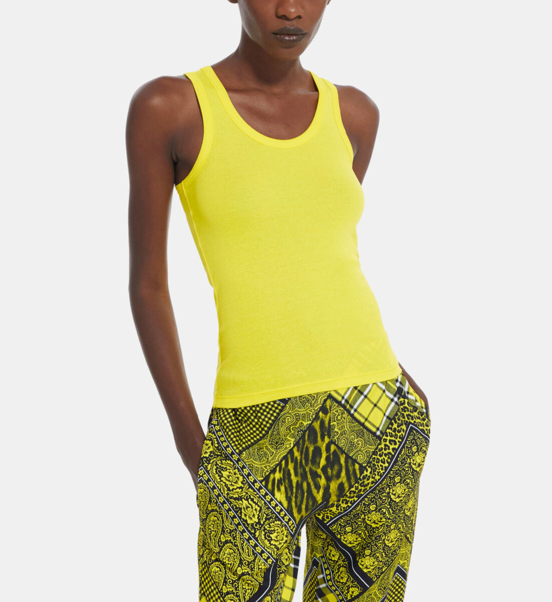 Neon yellow vest sales top