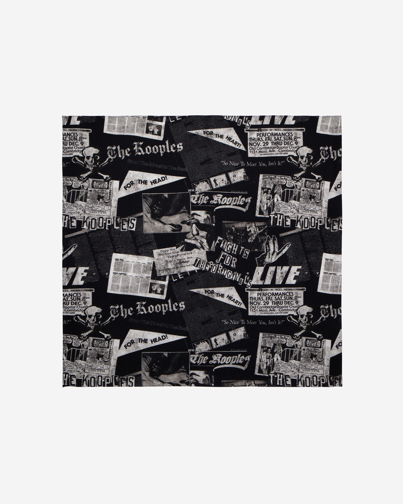 The Kooples FEMME BLACK WHITE foulard imprimé en laine et soie