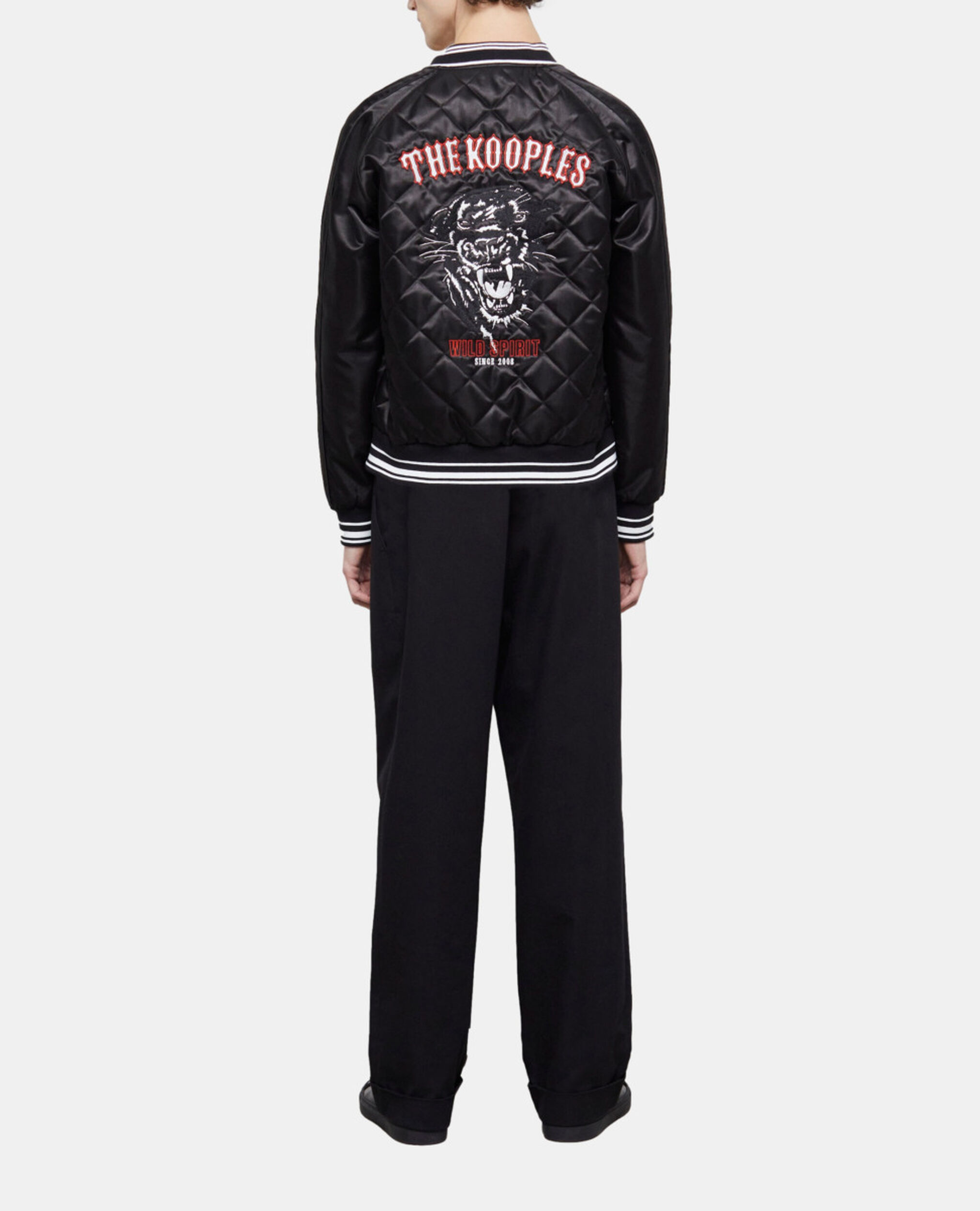 Blouson brodé noir, BLACK, hi-res image number null