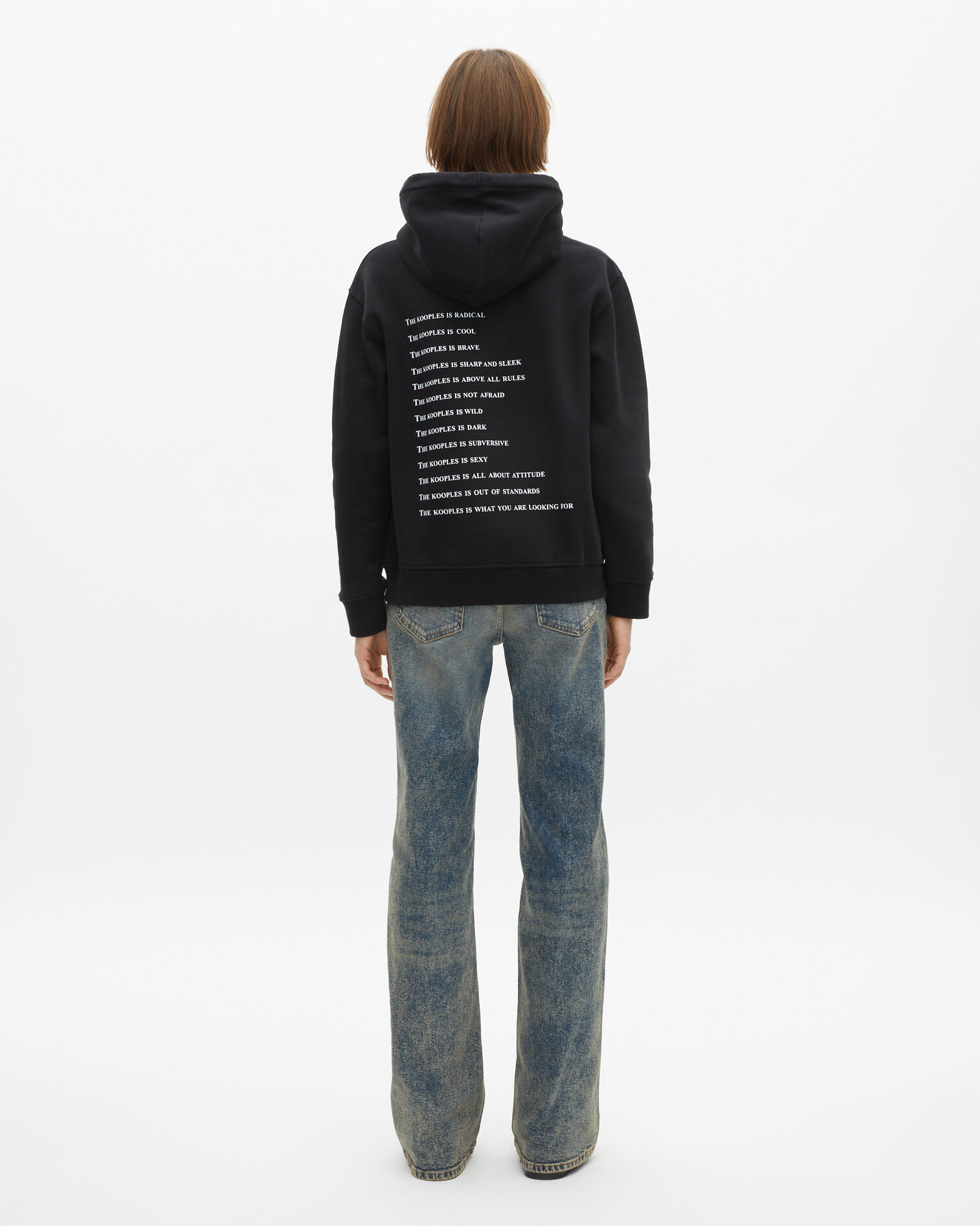 What is hoodie with black rhinestones, BLACK, hi-res image number null